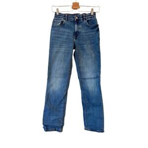 Boden Boys Straight Jeans 12Y Blue Denim Whiskered 5-Pockets‎ 27" Inseam